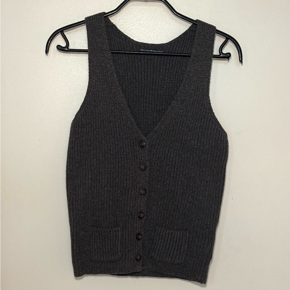 Brandy Melville Charcoal Knit Vest